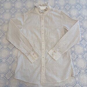 Inès de la Fressange x Uniqlo Cotton Frilled Stand Collar Long Sleeve Shirt